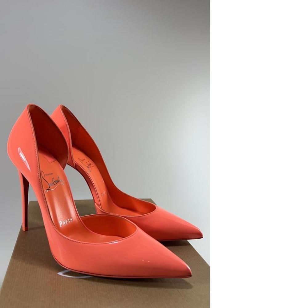100mm dragon Iriza Classic Pastel Orange Patent Leather Pumps E457